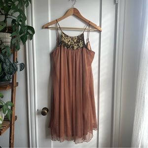 Sequined Silk Flapper Style Dress